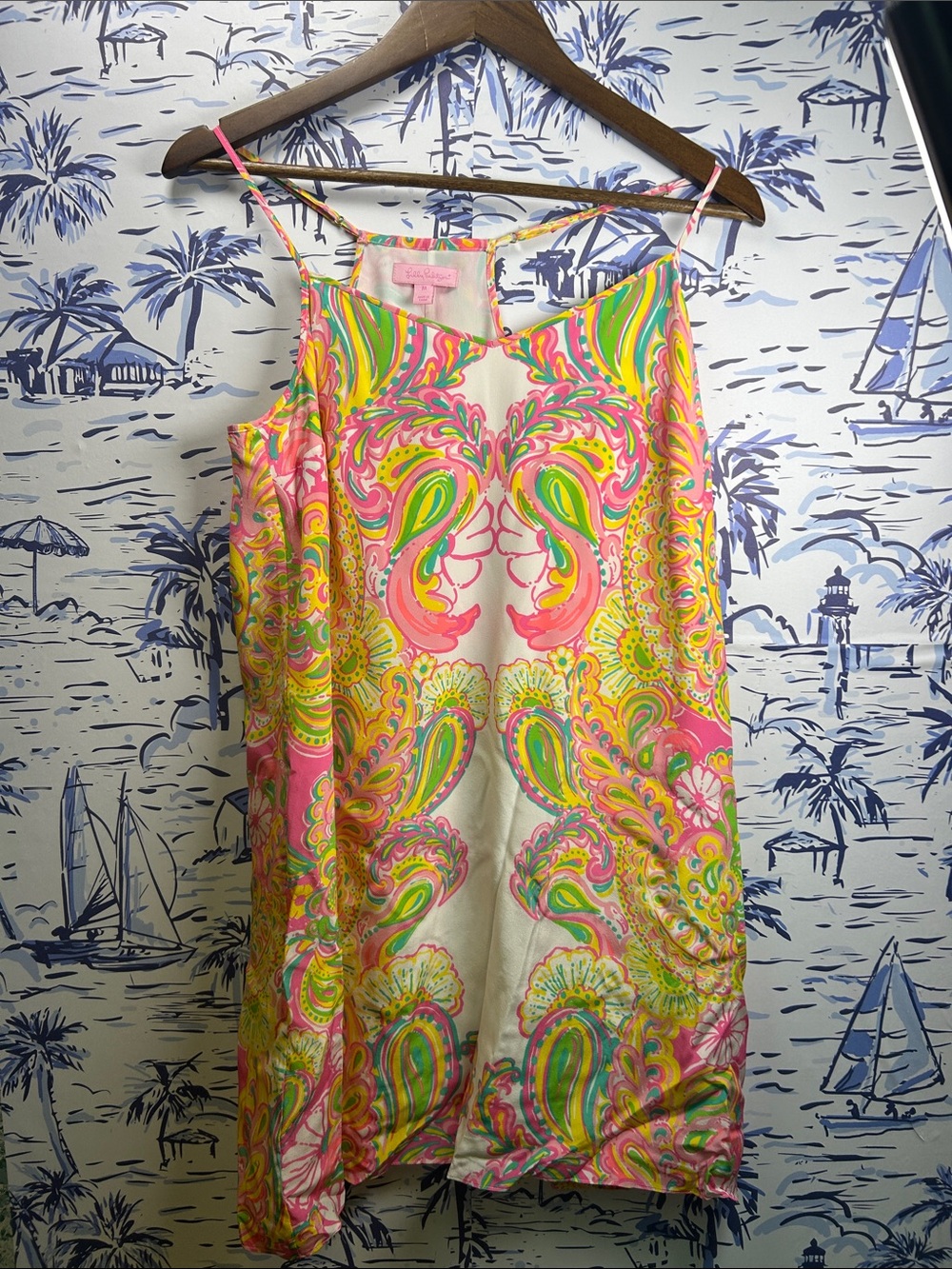 Lilly Pulitzer Pink, Green & Yellow Paisley Tank Dress